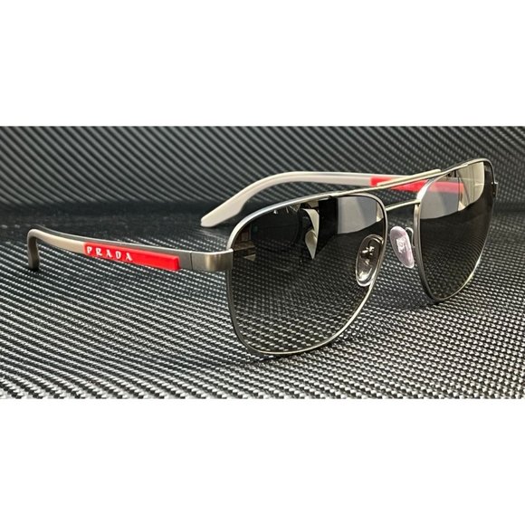 Prada Matte Mens 60mm Gunmetal Sunglasses - Picture 1 of 4